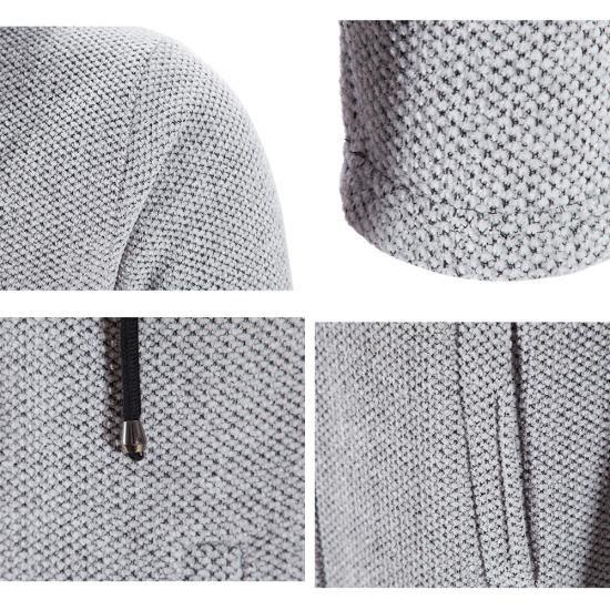 Herbst Winter Herren Strickjacke Pullover Pullover Mantel Windjacke Mittellang Strickjacke Kapuze Reißverschluss Oberbekleidung
