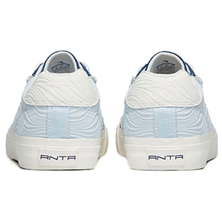 Anta Lifestyle Series Non-Slip Wear-Resistant Breathable Low-Top Canvas Shoes Men Sneakers White Blue 112228077S-5