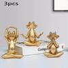 1/3 Pezzi Statuette Rana Yoga Dorata Soggiorno Moderno Scrivania Tavolo Ufficio Casa Libreria Decorazione Statua Animale Ornamenti in Resina