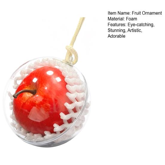 Christmas Fruit Pendant Red Fruit Car Rear View Mirror Charm Fruit Shaped Hanging Ornaments for Xmas Tree Auto Accessory