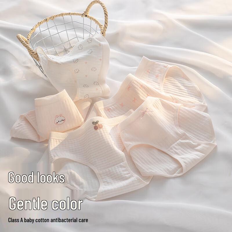 FitonTon Women's 7A Antibacterial Cotton Briefs 5-Pack