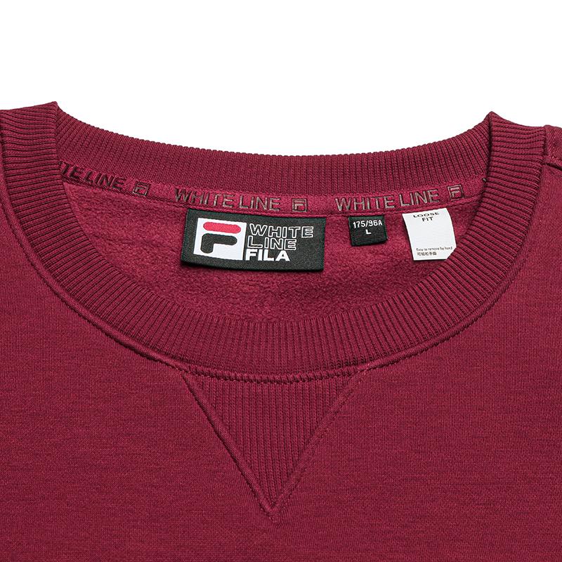 FILA Sweatshirts Men's Dark Umber Burgundy Crew Neck Thickened Other F51U649202FWI