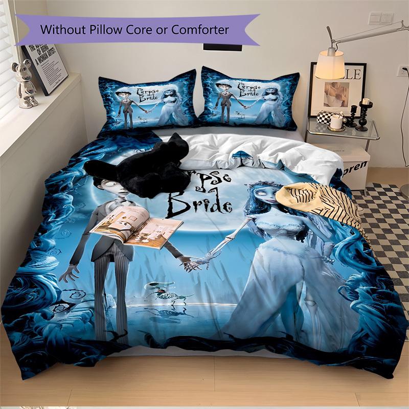 3pcs Corpse Bride Duvet Cover Set - Includes 1 Duvet Cover and 1/2 Pillowcases (No Insert) Yy251107157