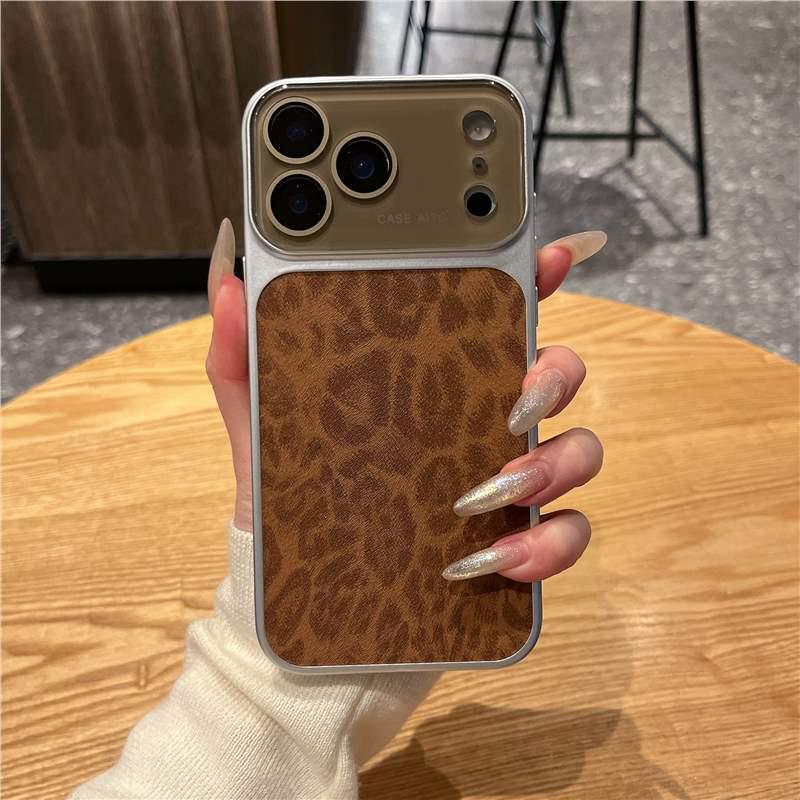 Leopard Print Skin Sticker Protective Case for Apple iPhones 13-17, including iPhone 16 PRO.