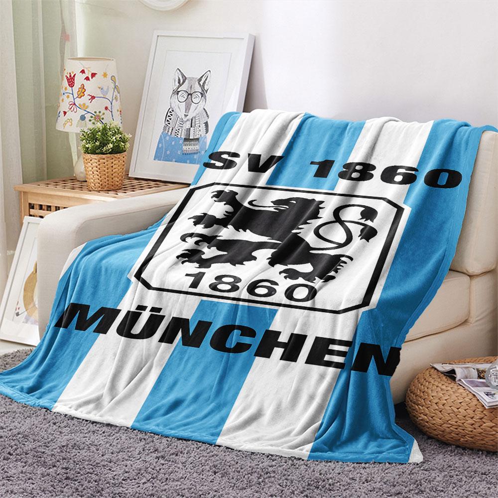 1PC TSV 1860 Munich Patterned Flannel Blanket Suitable For All Seasons for Home Decor Warmth and Comfort Gifts Holiday Present