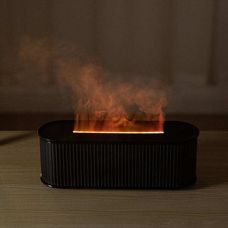 

Ароматический диффузор, увлажнитель воздуха Flame Air Humidifier USB, настольный, для дома, спальни, ароматизатор, эфирное масло, диффузор с цветным ночным светом чёрный