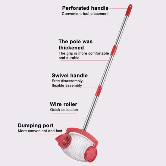 Extended Handle Stainless Thick Pole Storage Labor-saving with Bag Large Rolling