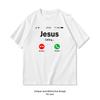 Jesus ruft an Lustiges Jesus Handy Christliches T-Shirt Unisex Unisex Sommermode Lässige Baumwolle bedruckte T-Shirts Rundhals Kurzarm