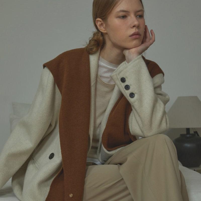 White Project VIRGIN WOOL CARDIGAN MUFFLER [4COLOR]