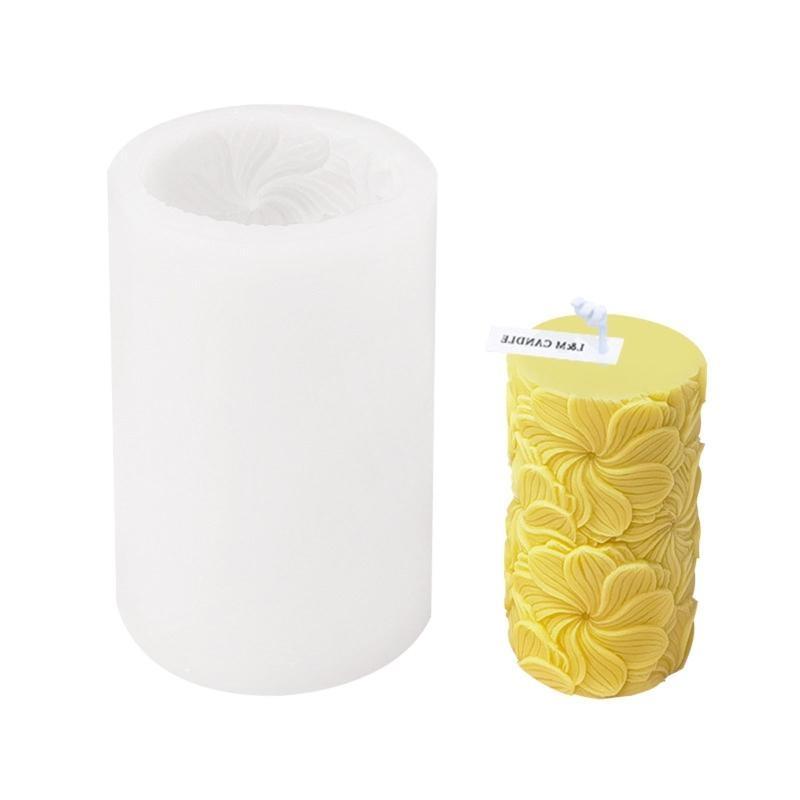 3D Cylinder Silicones Molds Flower Butterfly Waving Pattern Silicones Molds for Epoxy Resins
