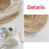 WTEMPO Khaki Beżowe Eleganckie Koronkowe Kapelusze Słomkowe z Dużym Rondem Damskie Letnie Wakacje Plaża Nad Morzem Perły Siatka Kapelusze Przeciwsłoneczne