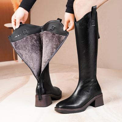 Women Long Boots British Style Genuine