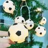 20 LED Soccer Ball String Lights Decorative Fairy Lights for Garden Balcony Bar Party Outdoor Indoor Sports Theme Mood Lighting