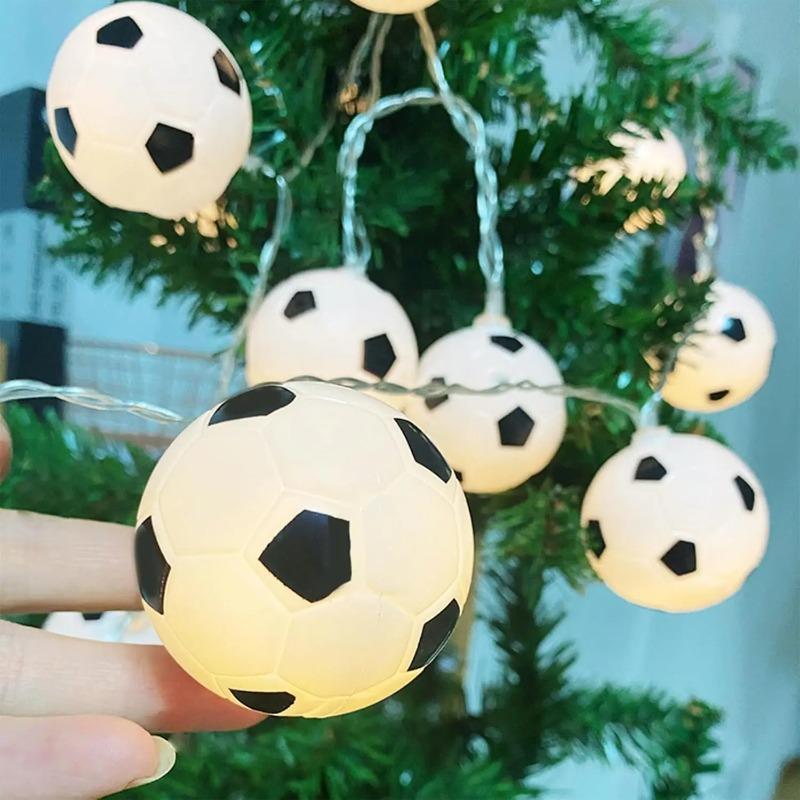 20 LED Soccer Ball String Lights Decorative Fairy Lights for Garden Balcony Bar Party Outdoor Indoor Sports Theme Mood Lighting