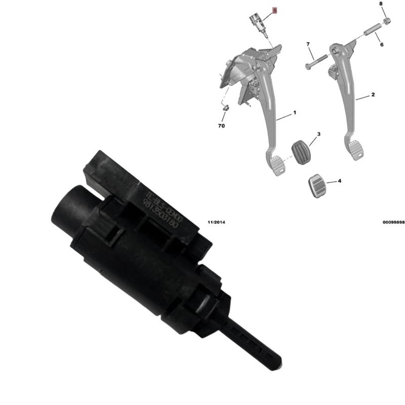 1 Piece Brake Pedal Switch Sensor Car Accessories For 308 T9 301 3008 P84E Citroen DS7 2018-