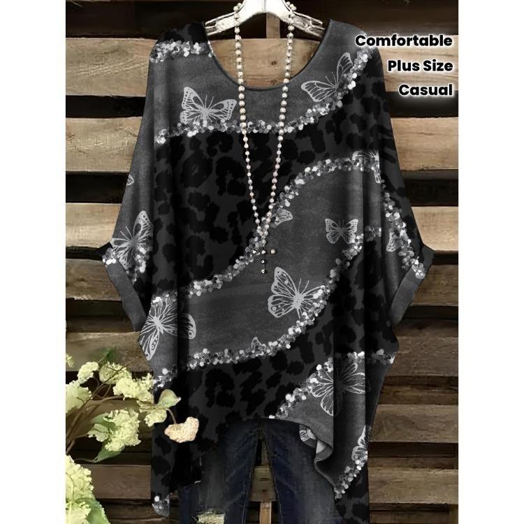 Women Vintage Plaid Stripe Printed Asymmetrical Hem O Neck Short Sleeve T Shirt Casual Fashion Street Top