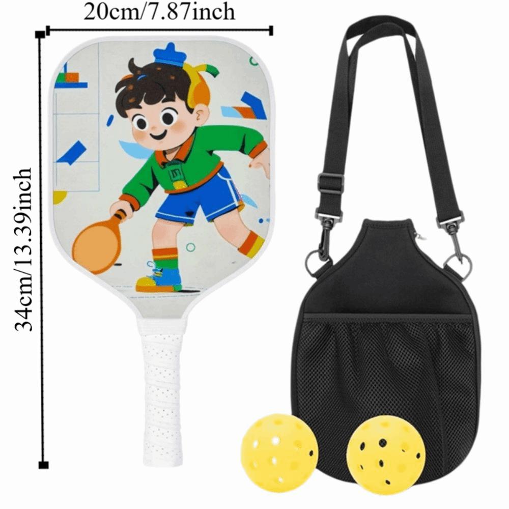 Colorful Kid's Pickleball Set Lightweight Children's Pickleball Rackets  Outdoor Sports