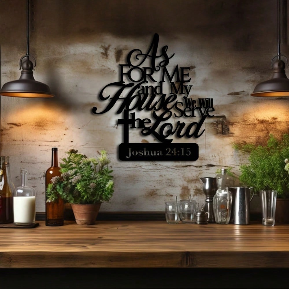 Metal As For Me And My House We Will Serve The Lord Sign Bible Verse Christian Wall Decor Metal Wall Art