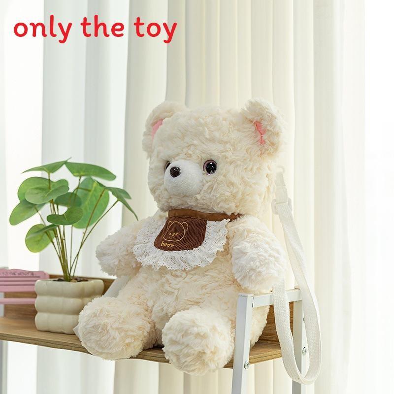Lace Cute Scarf Teddy Bear Plush Toy Backpack With Detachable Shoulder Strap