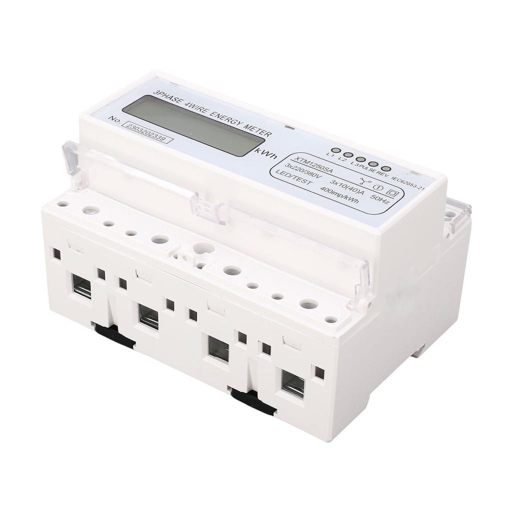 3 Phase 4 Wire Energy Meter 7 Digit LCD Display Voltage Power Current Voltmeter Ammeter Monitor 3x22