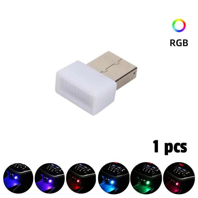 1/2pcs Mini USB LED voice-controll Car Light Auto RGB Interior Atmosphere Light PC Auto Colorful Decorative Lamp Car Accessory