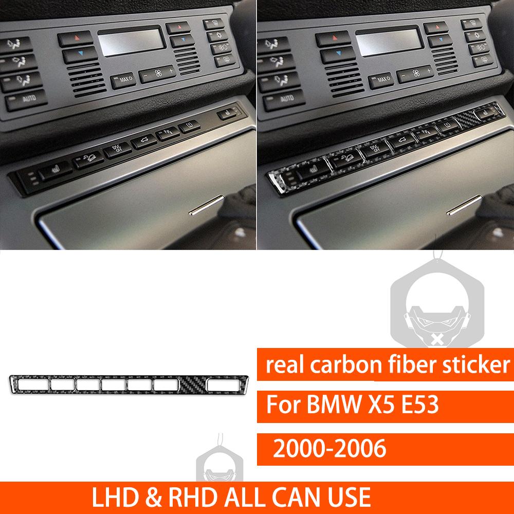 For BMW X5 E53 2000-2006 Center Dashboard Full Set Kit Trim Cover Tuning Real Carbon Fiber Sticker Car Interior Accessories