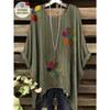 Plus size versatile fashionable round neck loose top