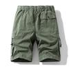 Herren Baumwolle Atmungsaktiv Cargo-Shorts Elastischer Bund Kordelzug Mehrere Taschen Knielang Lässig Arbeitsshorts