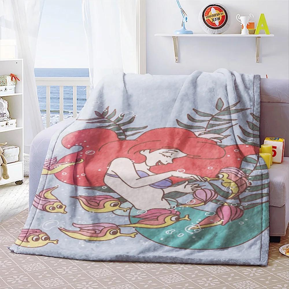 Mermaid Princess Ariel Home Textile Coral Fleece Throw Blankets Good Quality Flatsheet Bedding for Baby Kids Girls Gifts