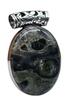 Kambaba Jasper Natural Gemstone Antique Silver Plated Pendant 2" J 1757