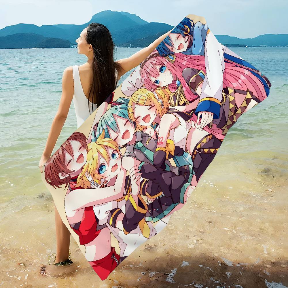 K-Kagamine-Len Microfiber Printed Beach Towel Mountain Climbing Yoga Beach Swimming Running Absorbent Soft Towel