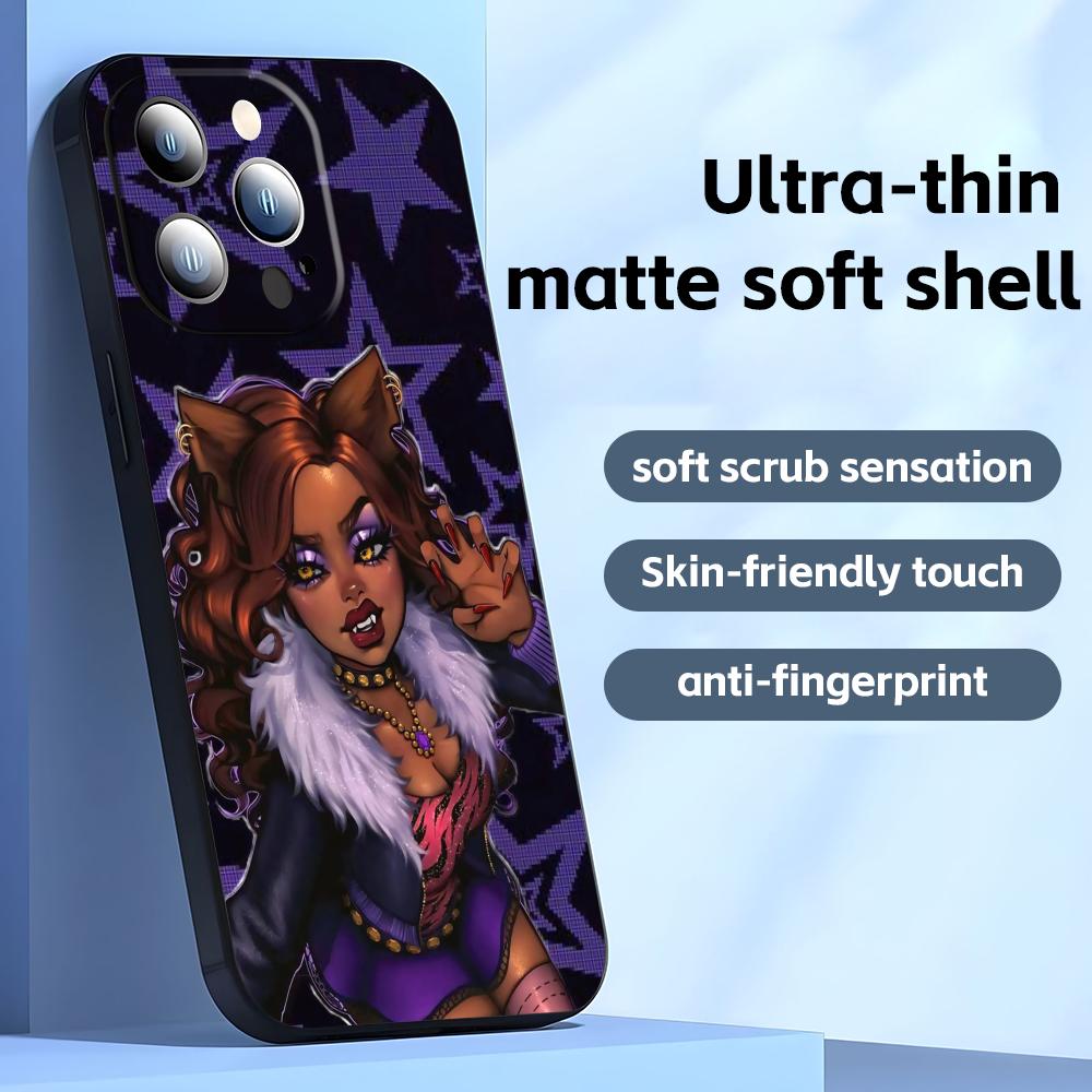 

M-MonsterS Cartoon H-HighS Phone Case For iPhone17 16 16e 15 14 13 12 11 Plus Mini Pro Max Soft black Shockproof Cover iPhone 13 Pro