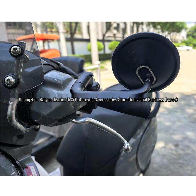 Retro Motorcycle Metal Rearview Mirror with Large Field of View for Electric Vehicles
