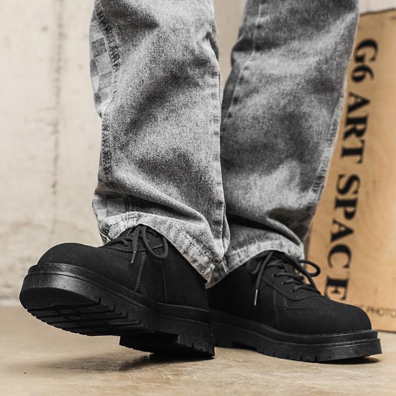 Fashion Mens Suede Leather Shoes Sport Thick Soled Luxury British Business Brand Formal Work Platform Fashion Casual Shoes Zapatillas