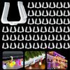 50 Stück Partylicht-Haken Fassadenverkleidungs-Clips Dachrinnen-Traufhaken 4,27cm Weihnachtsdeko Hochzeitsfeier-Deko Zaun Wetterfest Außen