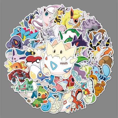 50 Pokemon Personality Graffiti Stickers for DIY: Anime-Themed for Suitcases, Phones, Water Cups & Cars