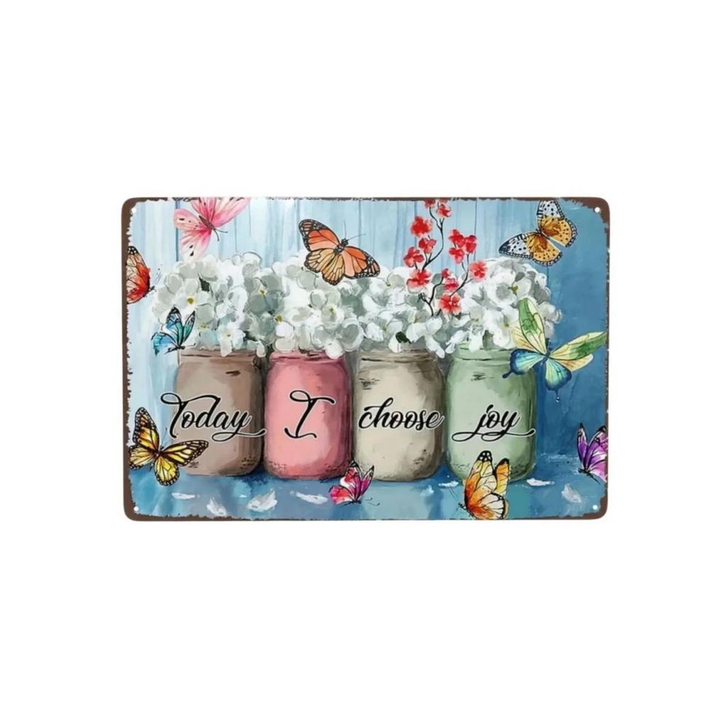 Welcome Metal Tin Signs Flowers Wall Decoration Plaque Vintage Art Poster Iron Painting for Man Cave Home Cafe Garden Club Bar