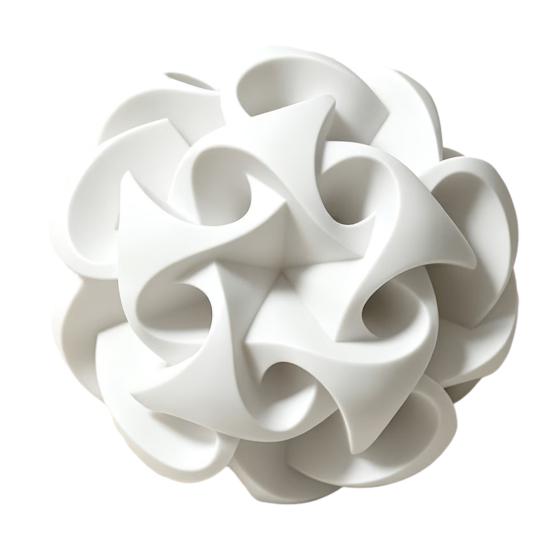 Fine Craftsmanship Desk Decor 3D Printed Geometric Hollow Sphere Sculpture, Abstract Twisted Flower Personalized Decorative Gifts Ball Ornament,