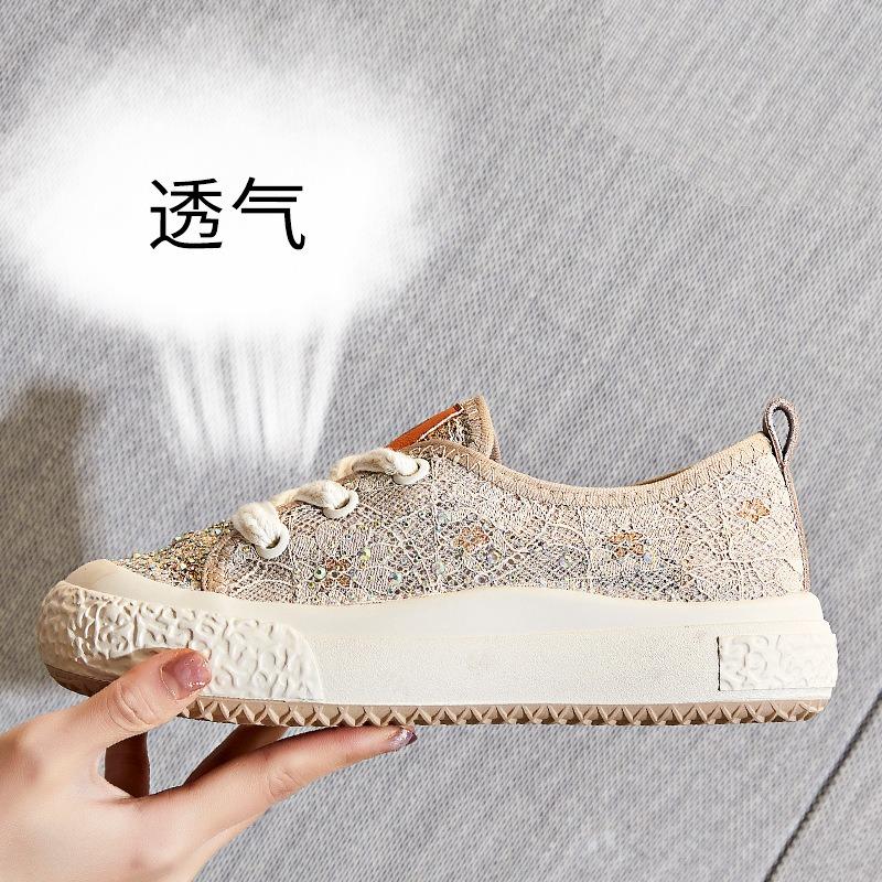 Summer New Mesh Breathable Fisherman Shoes Women's Casual Flat Bottom Shallow Mouth Single Shoes Women's Versatile Thick Sole Women's Shoes Tide