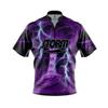 Storm Bowling Jersey, Purple Tornado Lightning Storm Design Dad Gift, S-5XL