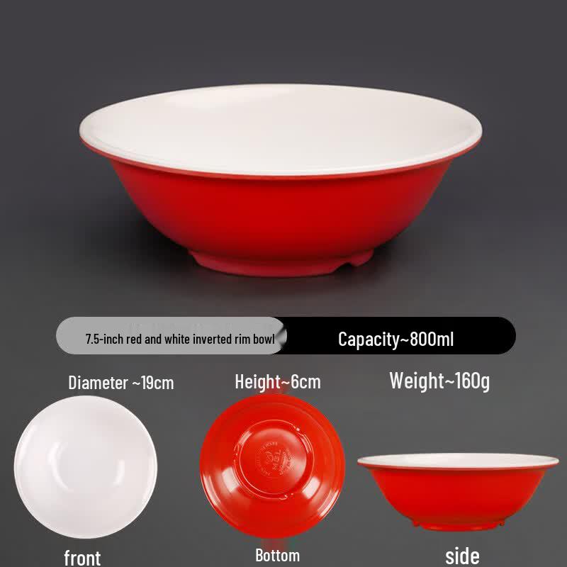 Durable Melamine Noodle Bowls (10-Pack)