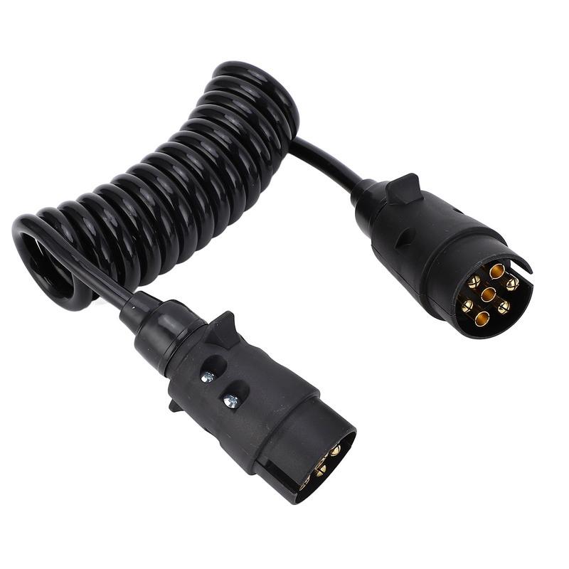 Filo a Molla per Rimorchio 12V 24V 2M 7 Fili a Spirale per Traino Veicoli Commerciali Camper Auto Barche