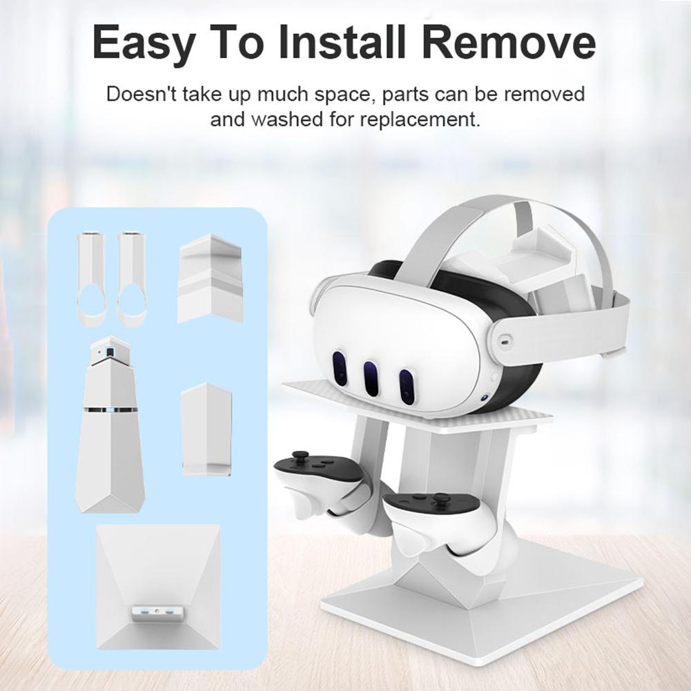 VR Headset &Controller Stand Desktop Stable Controller Headset Holder Removable Adjustable for Meta Quest 3 VR Accessories