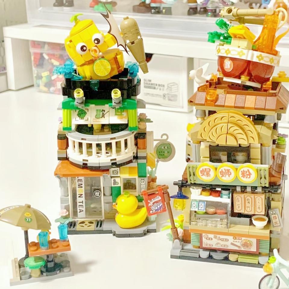 LOZ Mini Blocks Building Bricks Toys Puzzle Teens Gift Chinese Snack Bar Lemon Tea Shop Luosifen Store Home Decor 1294 1295