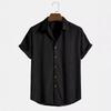 Men's Casual Shirt Fashion Loose Striped Short Sleeve Casual Beach Short Sleeve Shirt