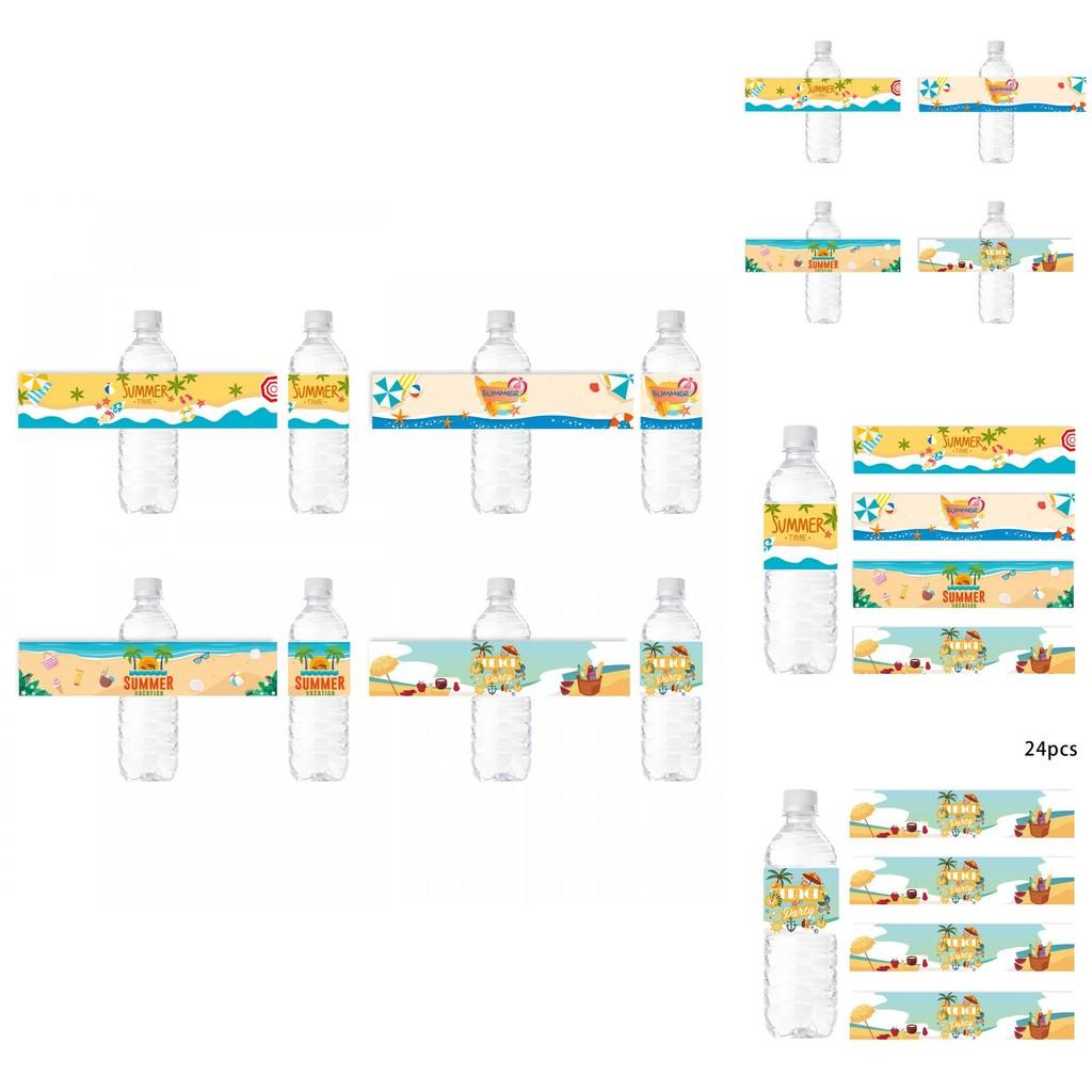 Summer Ocean Party Bottle Stickers With Beach Theme For Events And Celebrations