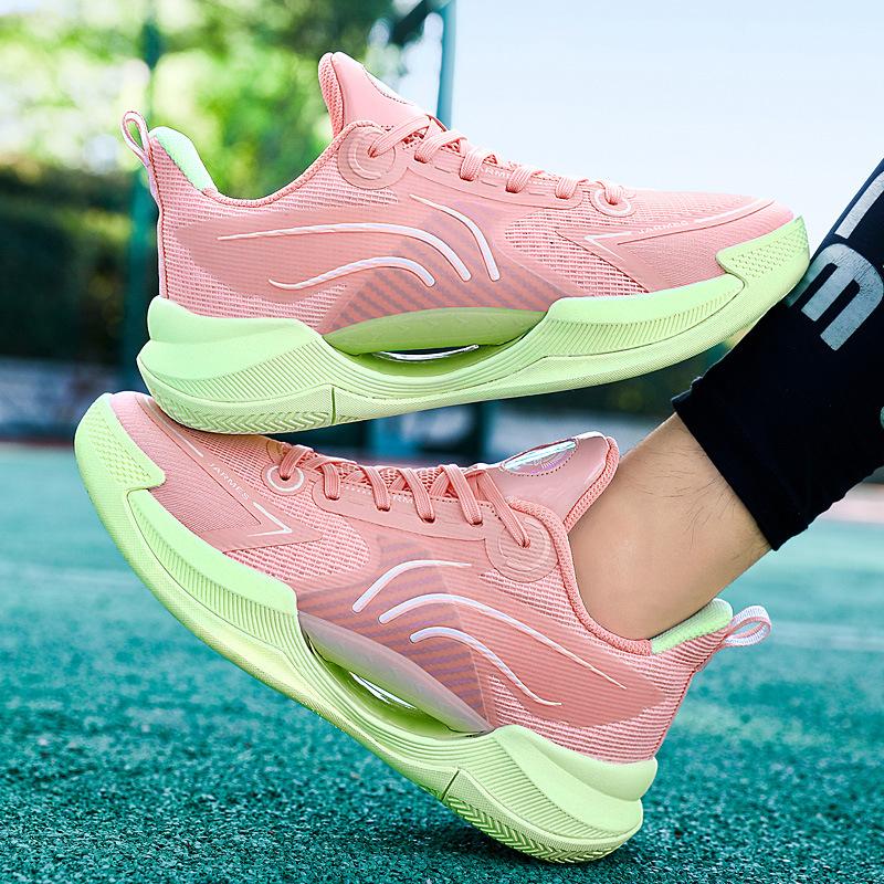 Guochao College Style Thick-soled Niche Basketball Shoes 2025 Autumn Breathable and Wear-resistant Taro Purple Couple Running Shoes for Men and Women