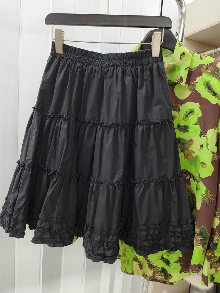 Spring/Summer 2026 High-Waisted Korean Style Ruffled Lace Cake Skirt