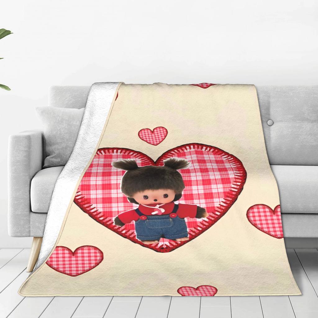 Monchhichi Decke Qualität Weich Bettwäsche Überwürfe Winter Mädchen Jungen Outdoor Lustige Tagesdecke