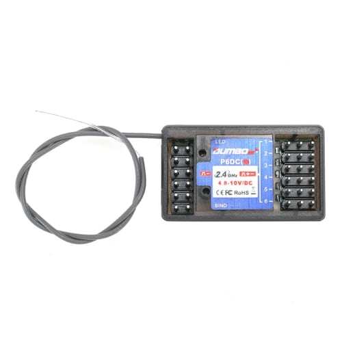 

DUMBORC P6DC 2.4G-6CH Receiver with DDF-350 Multifunction Receiver, Linked Lamp Function, Compatible with DDF-350, X6PM, and X10P Transmitters